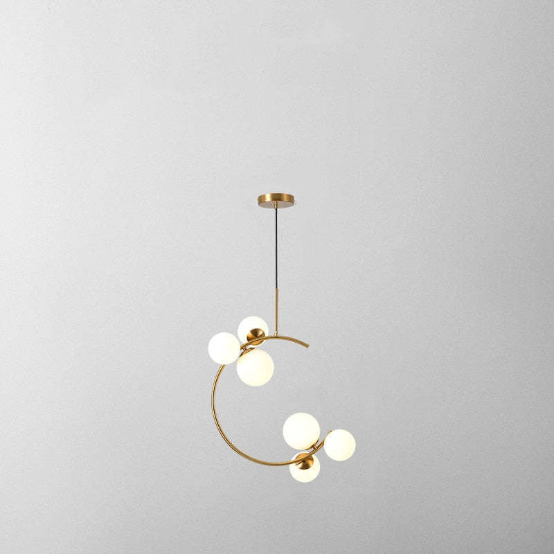 Valentina Modern Glass Globe Pendant Light, Metal & Glass, 3 Style