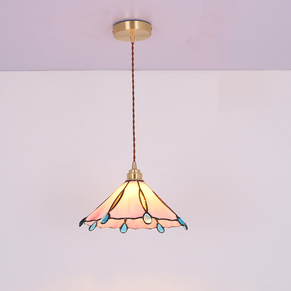 Tiffany Vintage Pendant Light Metal/Glass Bedroom/Living Room/Hallway