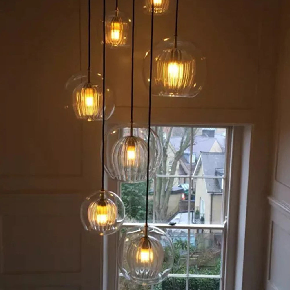 Valentina Nordic Glass Globe Pendant Light Bedroom - Letslighting