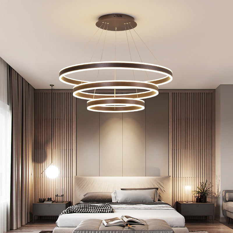 Arisha Moderne Minimaliste Coffee LED Pendant Light, 3 Ring - Letslighting