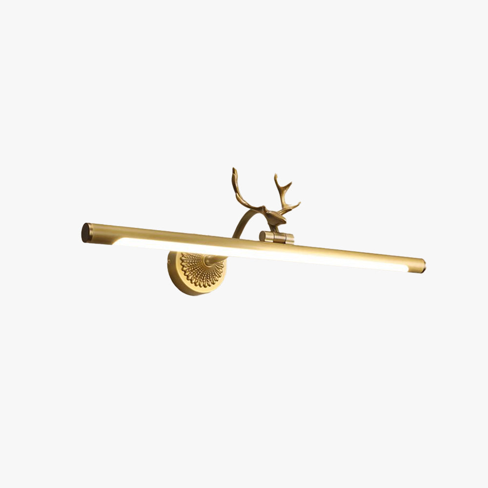 Arisha Modern Staghorn Shaped Vanity Mirror Front Wall Lamp Brass