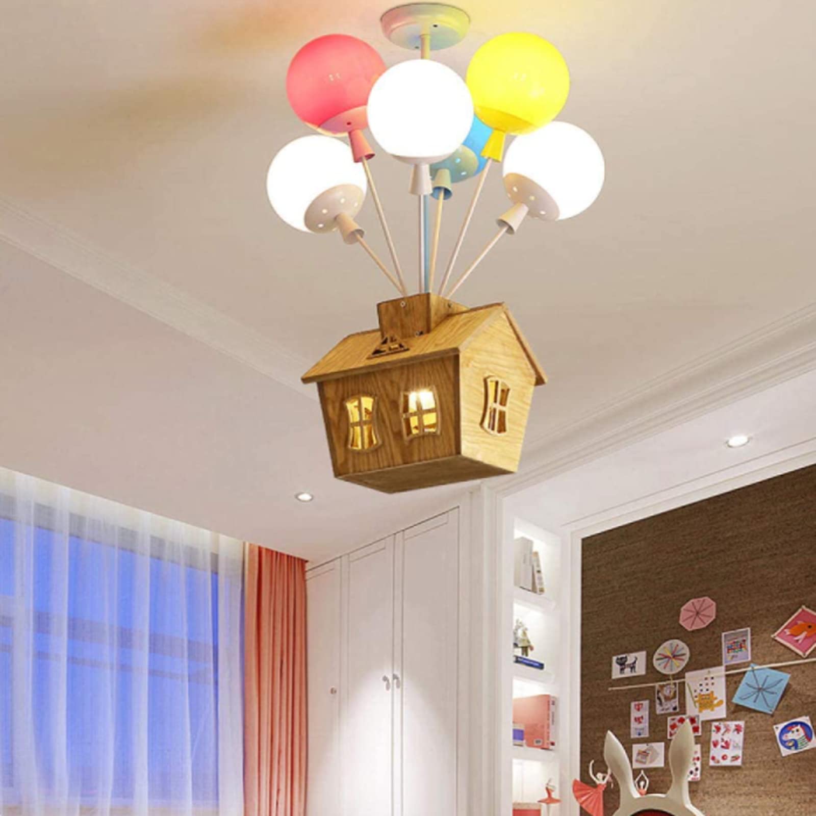 Aria Designer Flush Mount Ceiling Light Wood Children's Room - Letslighting