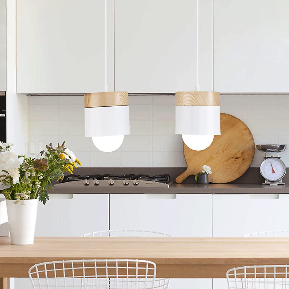 Valentina Modern Can Shape /Wood Pendant Light - Letslighting
