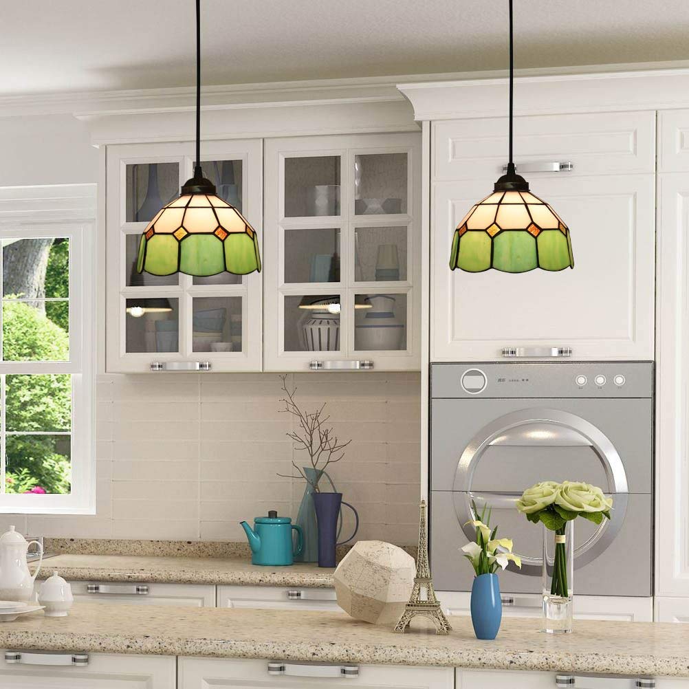 Tiffany Dome Shade European Pendant Light Stained Glass Living Room