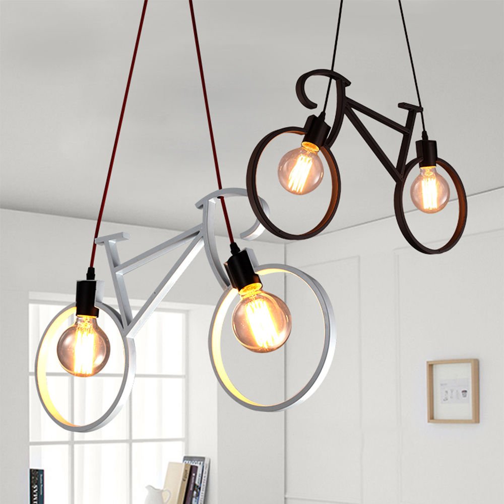 Mira Modern Creative Bicycle Shape LED Pendant Light Metal Kids Room