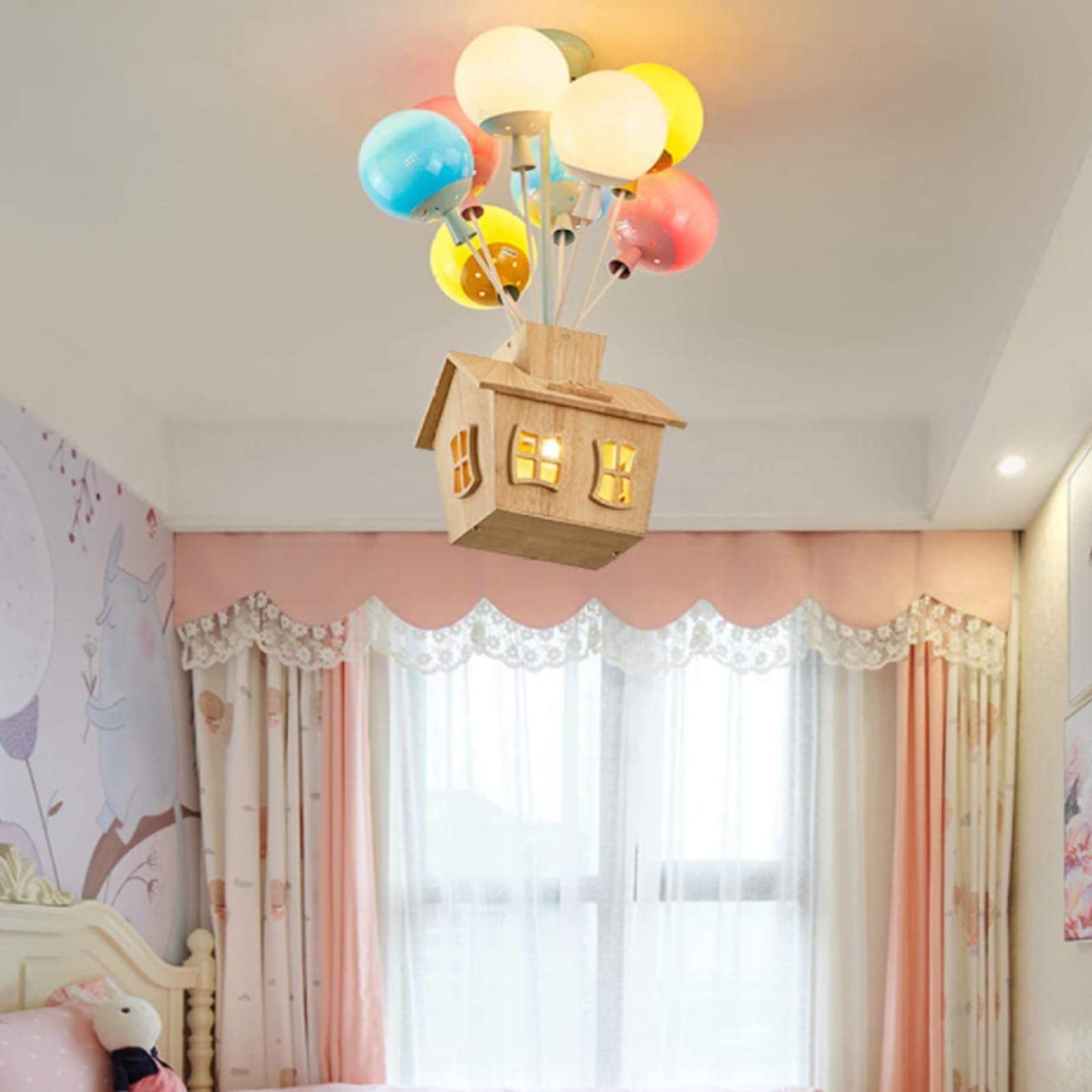 Aria Designer Flush Mount Ceiling Light Wood Children's Room - Letslighting