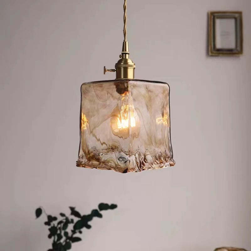Arisha Vintage Style Industrial Pendant Light Retro Glass Brass - Letslighting