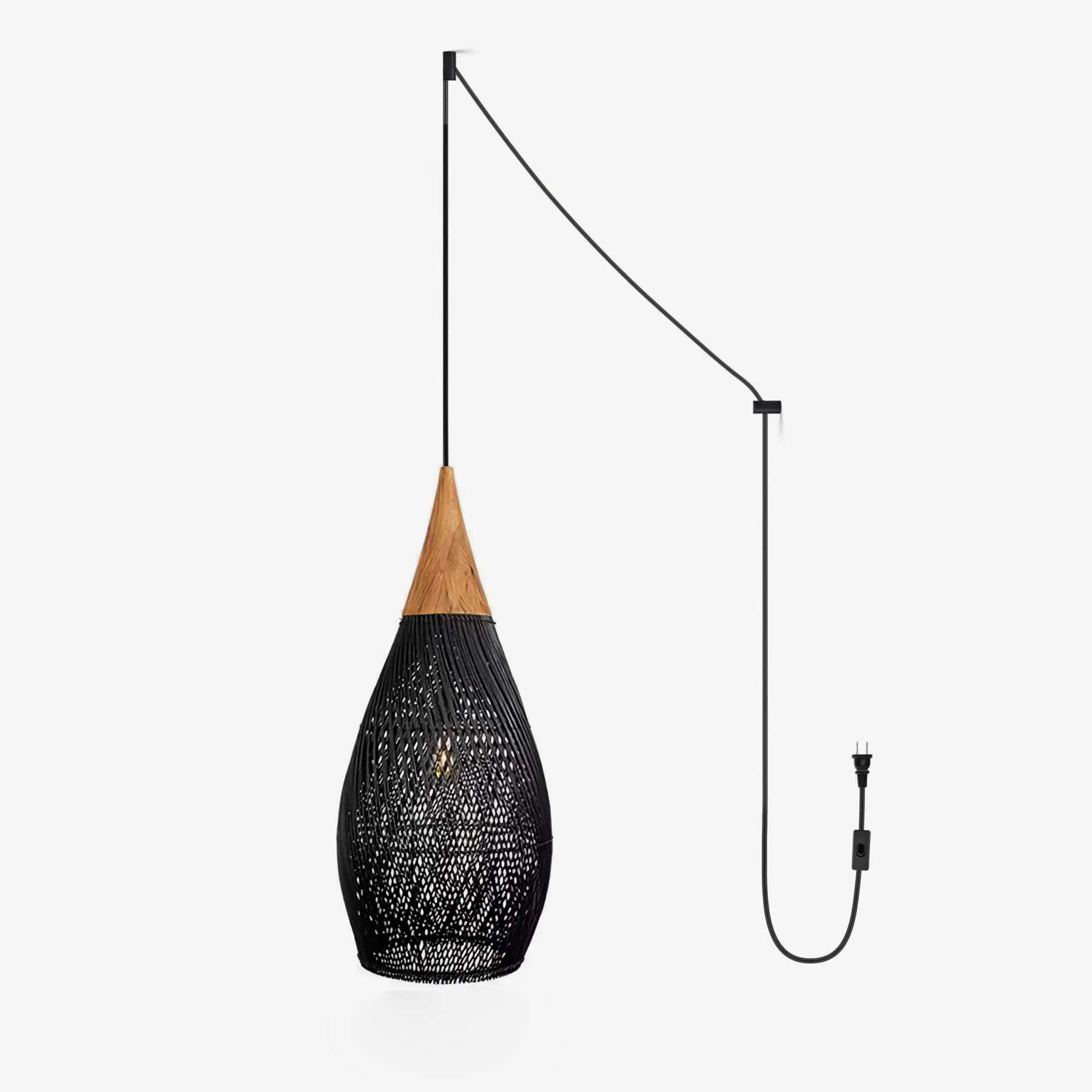 Solara Pendant Lamp Rattan Swag Woven - Letslighting