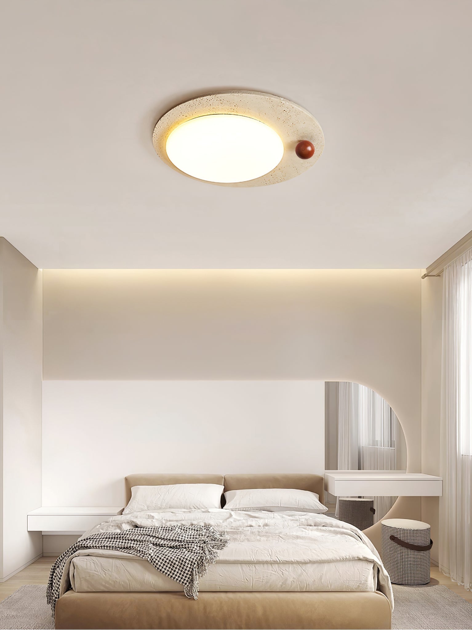 Circular Travertine Ceiling Light