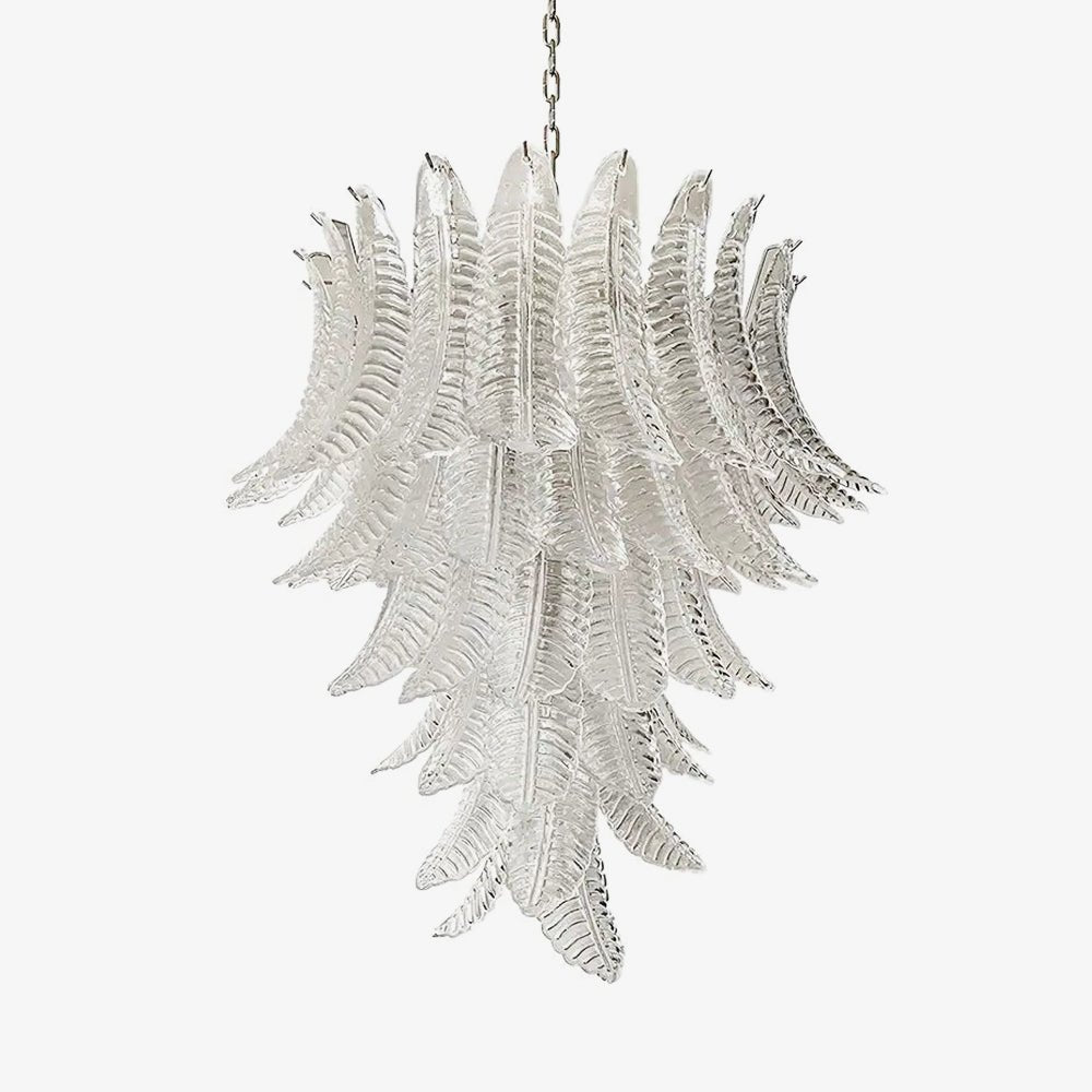 Aurora Chandelier Clear Glass Leaf Cascading Elegant - Letslighting