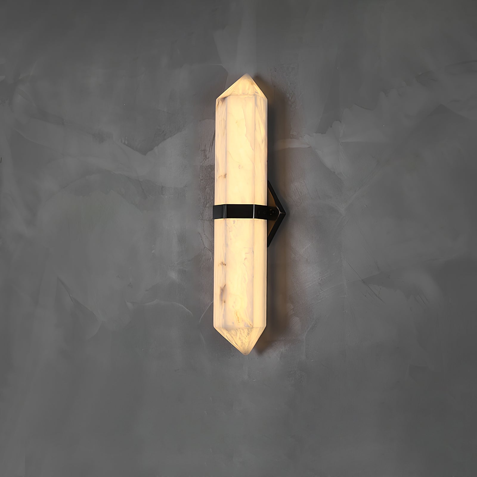 Obelisk Modern Metal & Alabaster Wall Light