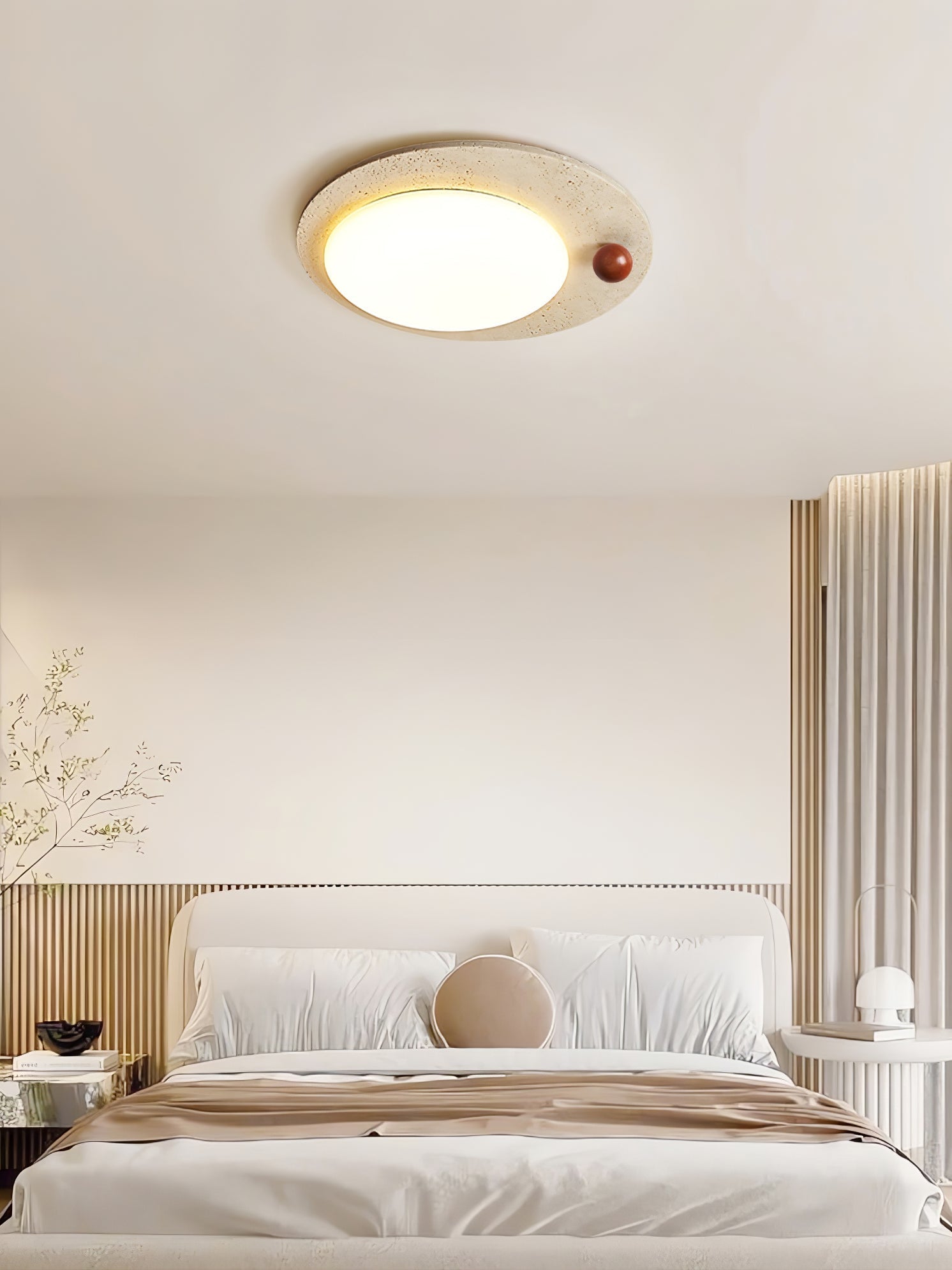 Circular Travertine Ceiling Light