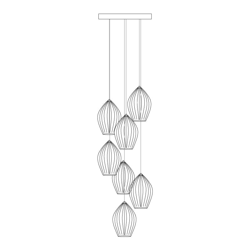 Solara Pendant Lamp Ceramic Ribbed Bone China Elegant - Letslighting