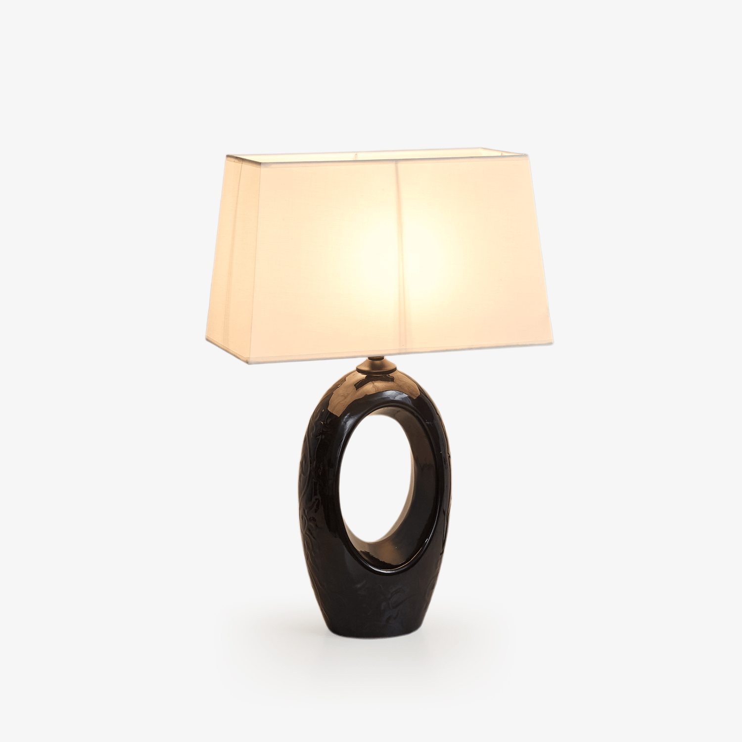 Oval Elegant Ceramics & Fabric Table Lamp