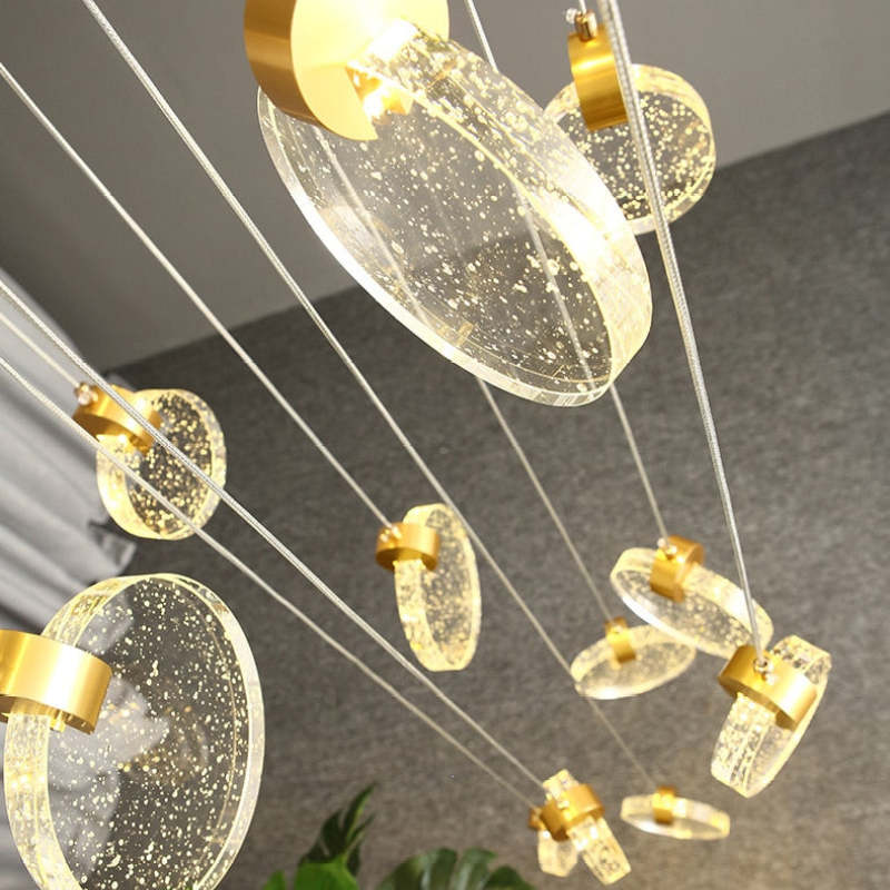 Kristy Minimalist Round Metal Crystal Chandelier