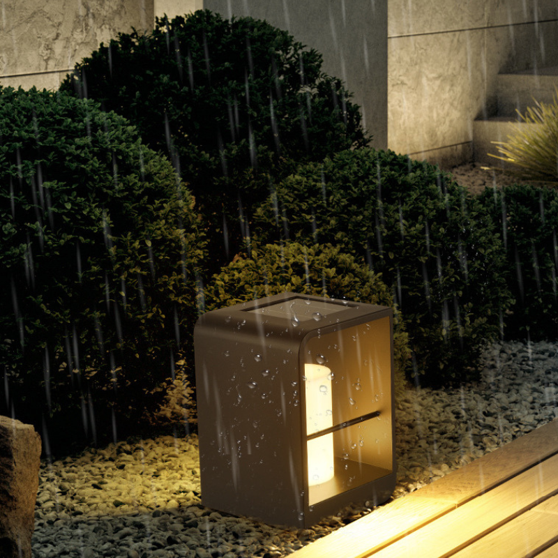 Ray Minimalist Cuboid Candle Outdoor Floor Lamp Garden