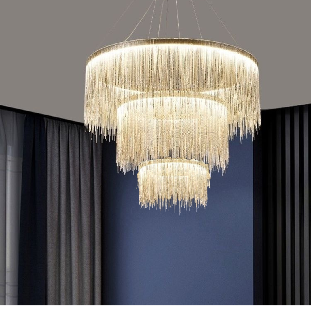 Arisha Tassel Chain Art Deco Pendant Light Living Room Hall - Letslighting
