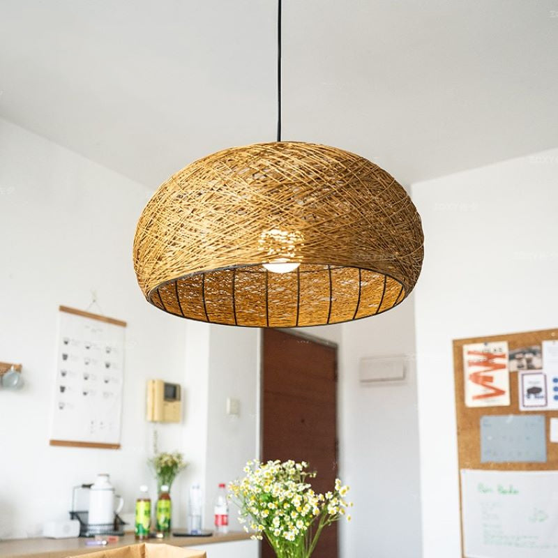 Ritta Design Birds Ritta Metal Rattan LED Pendant Light Dining Room Bedroom