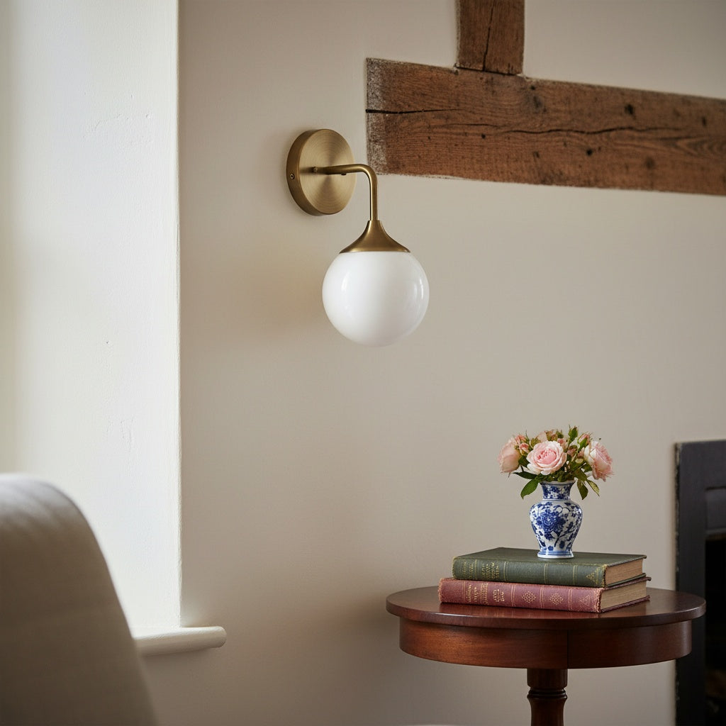 Pearl Glass Wall Sconce Contemporary Hallways