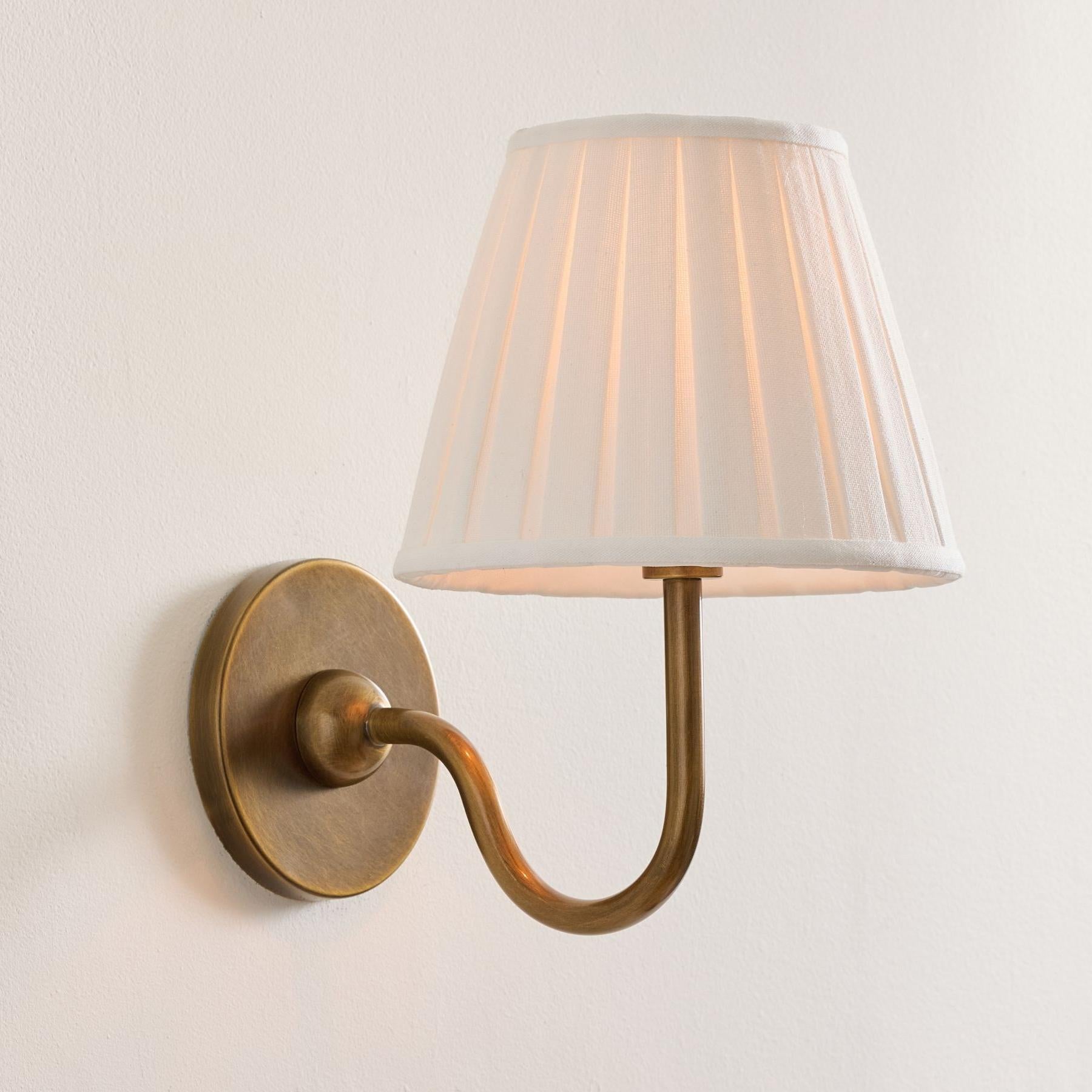 Grace Brass Linen Wall Lamp