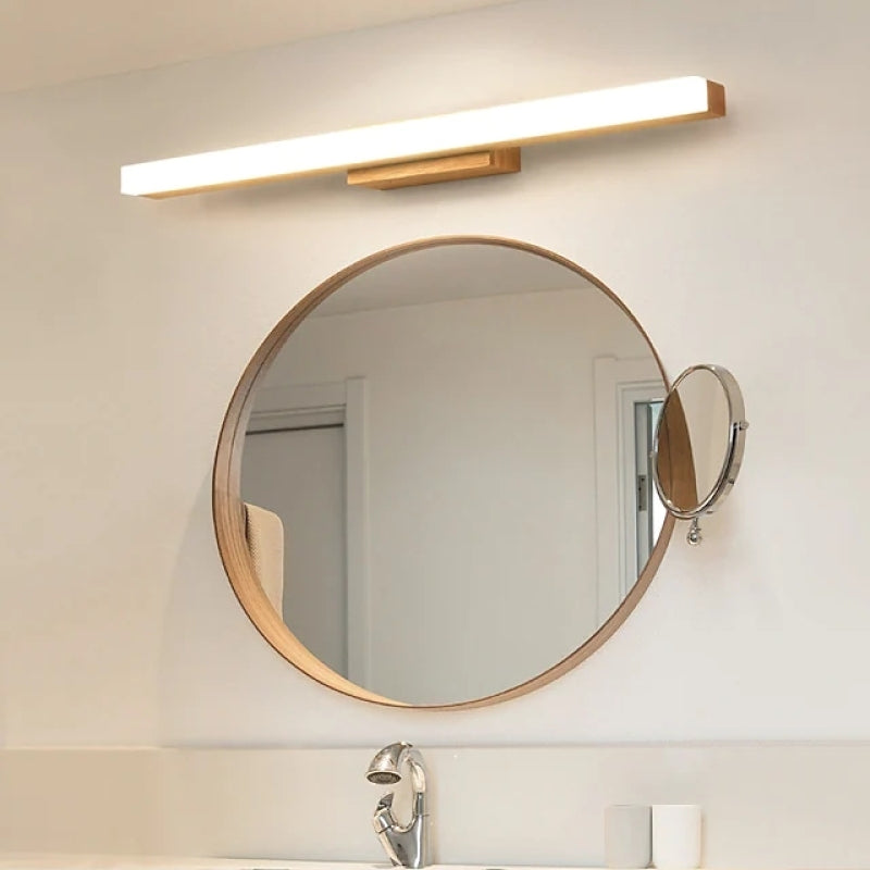 Arisha Modern Minimalist Linear Wooden Wall Lamp, Wood/Walnut