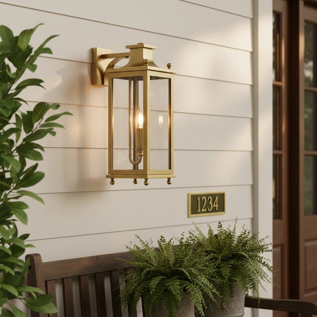 Guard Wall Lamp Brass Glass Outdoor