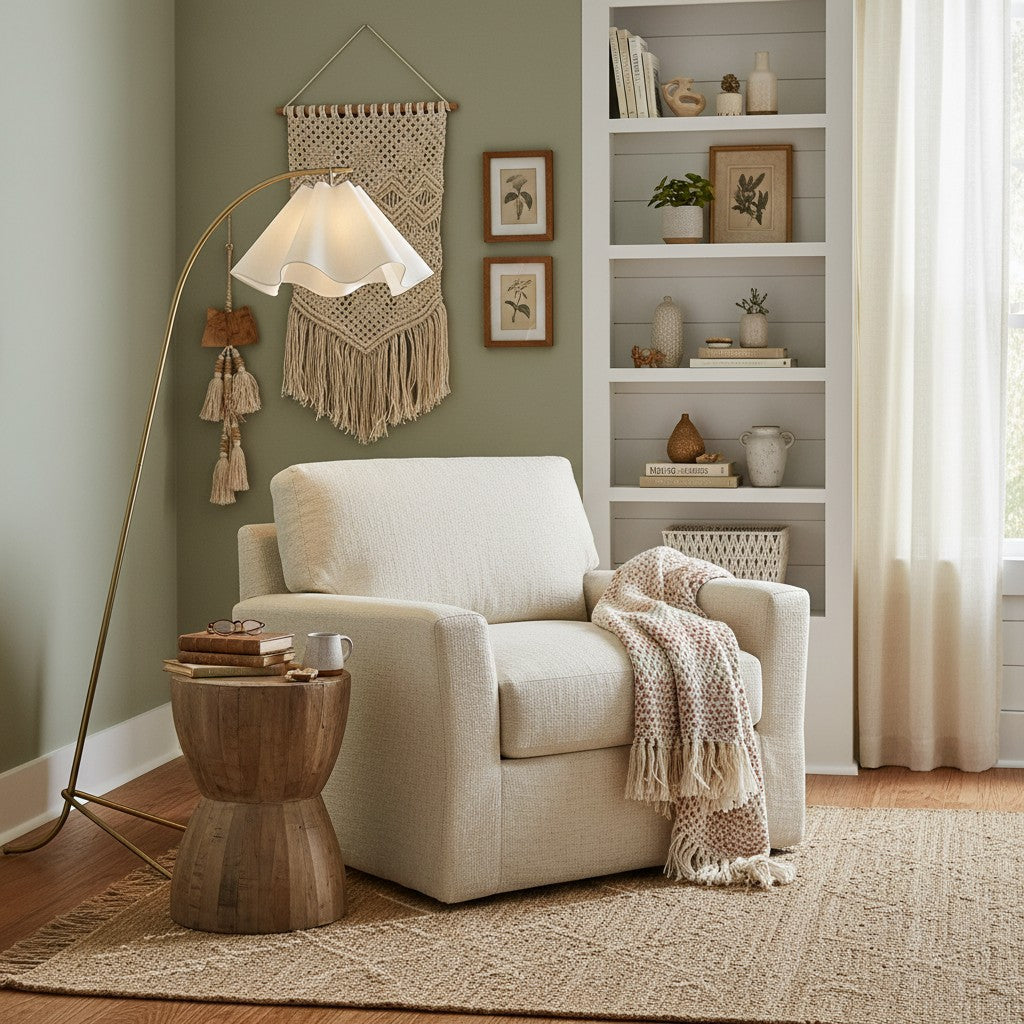 Curve Modern Fabric Floor Lamp