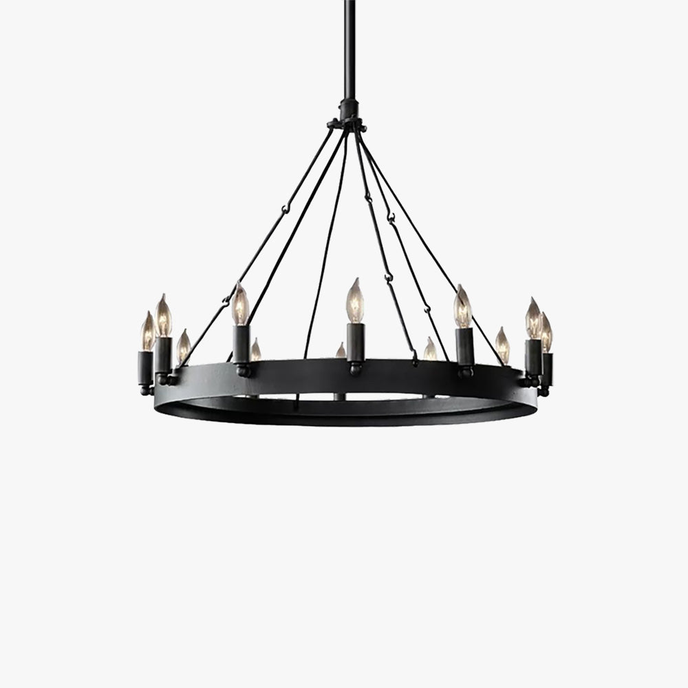Silva Industrial Round Candle Metal Pendant Light - Letslighting