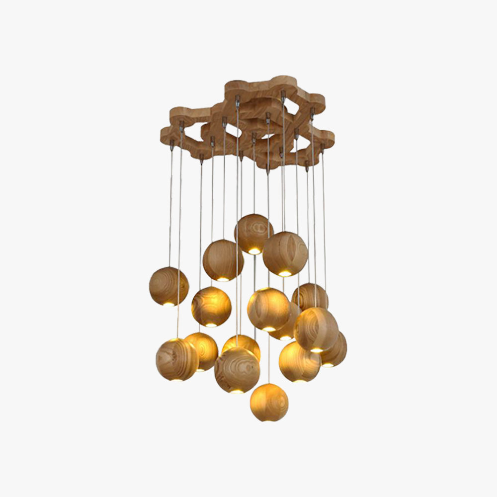 Muto Pendant Light Globe Minimalist Cluster Wood Kitchen Island