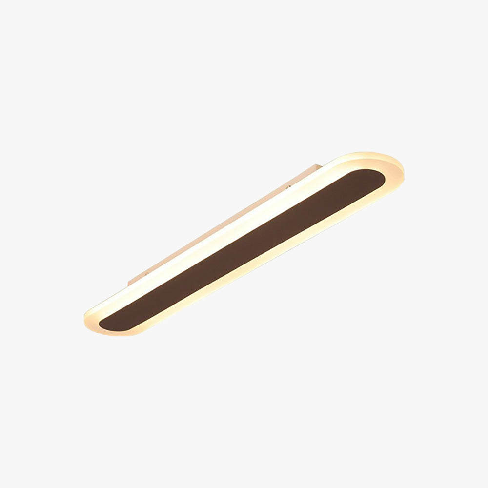 Arisha Minimalist Oval Linear Metal Acrylic Flush Mount Ceiling Light