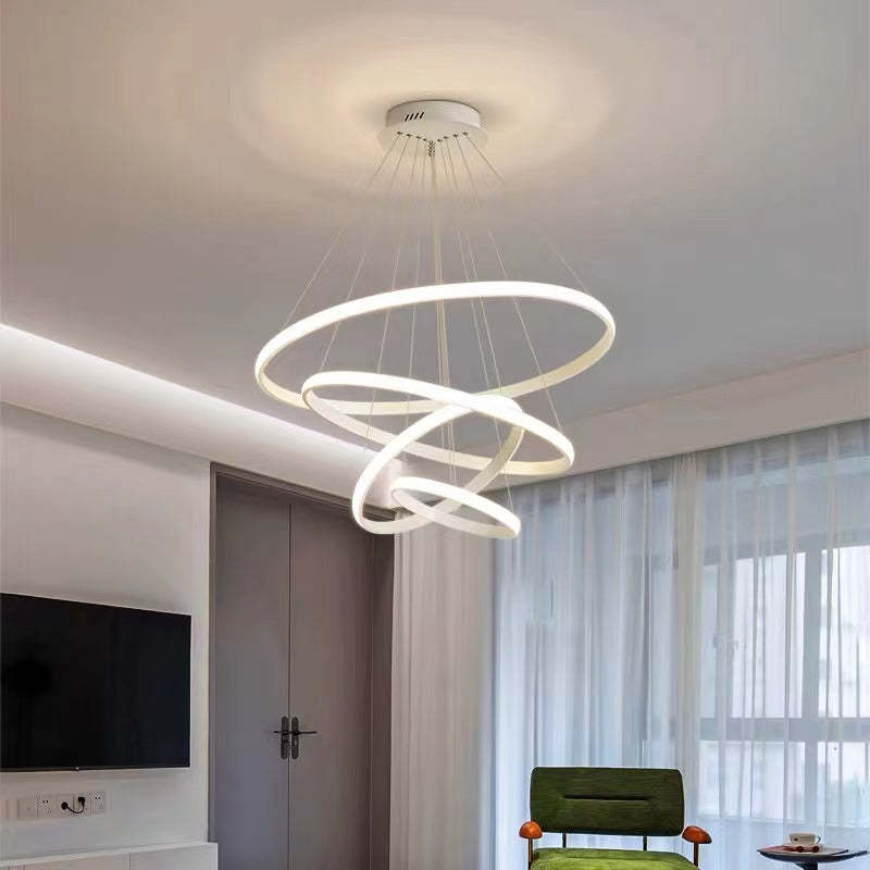 Arisha Modern Ring Metal/Silicon Pendant Light, 2/3/4 Rings