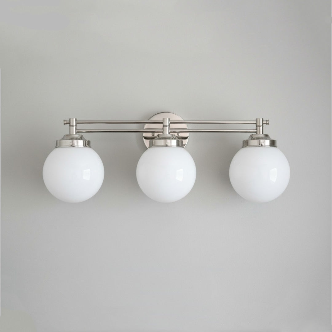 Pearl Wall Sconce Milk Glass Antique Brass for Bedroom