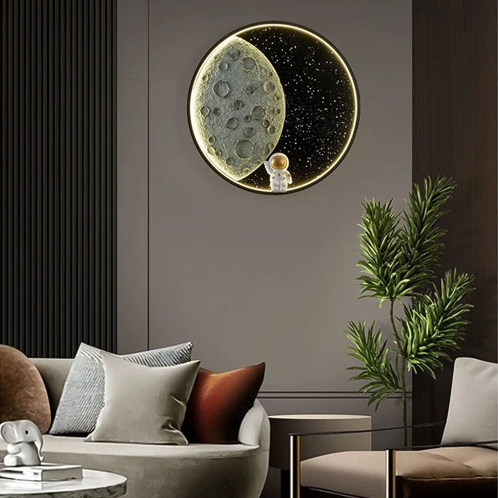 Aria Astronaut Round Moon Wall Lamp - Letslighting