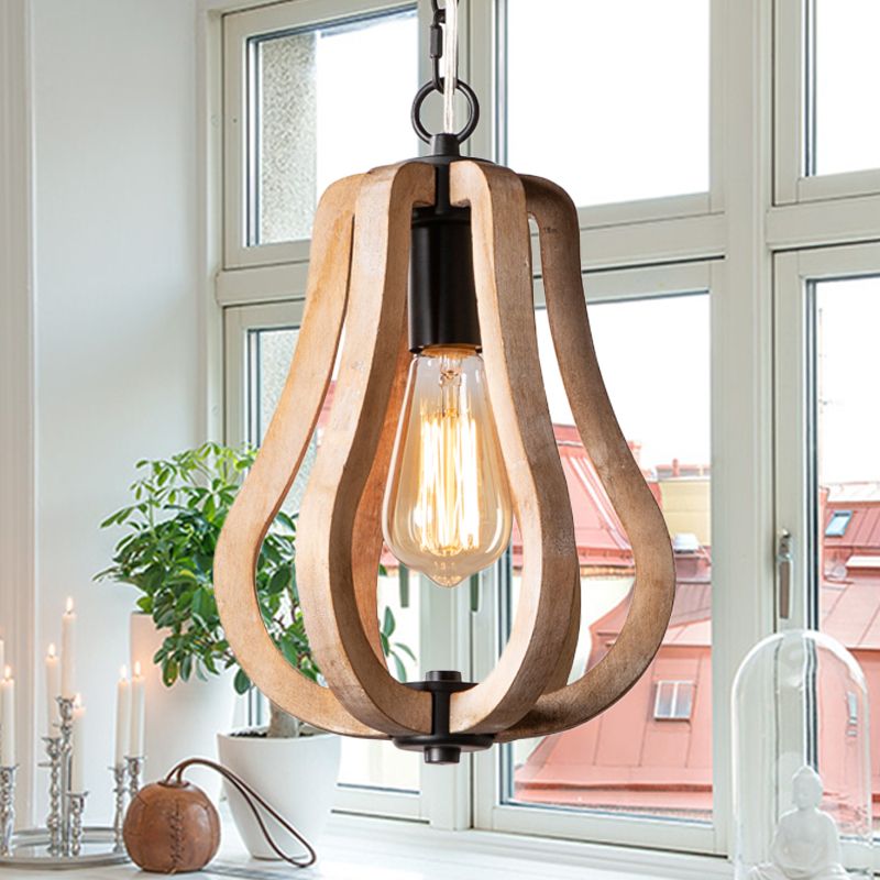Epoch Orb/Gourd Wood Pendant Light - Letslighting