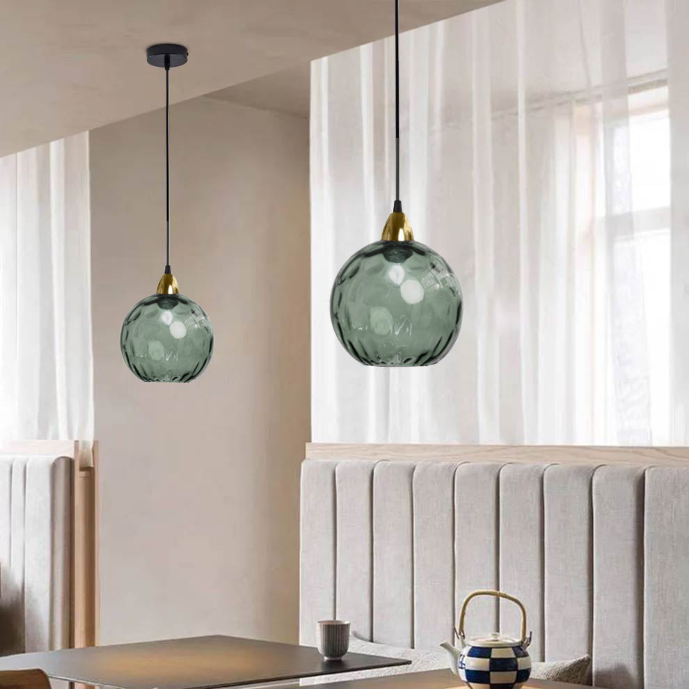 Valentina Colorful Glass Ball Pendant Light Water Ripple Living Room