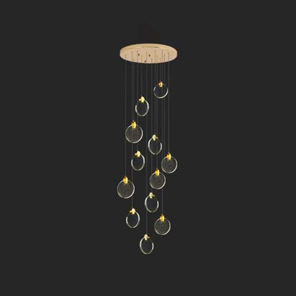 Kristy Minimalist Round Metal Crystal Chandelier