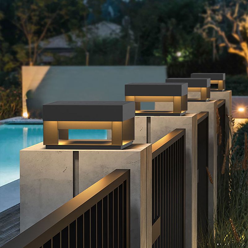 Ray Post Modern Solar Square Metal LED Outdoor Light