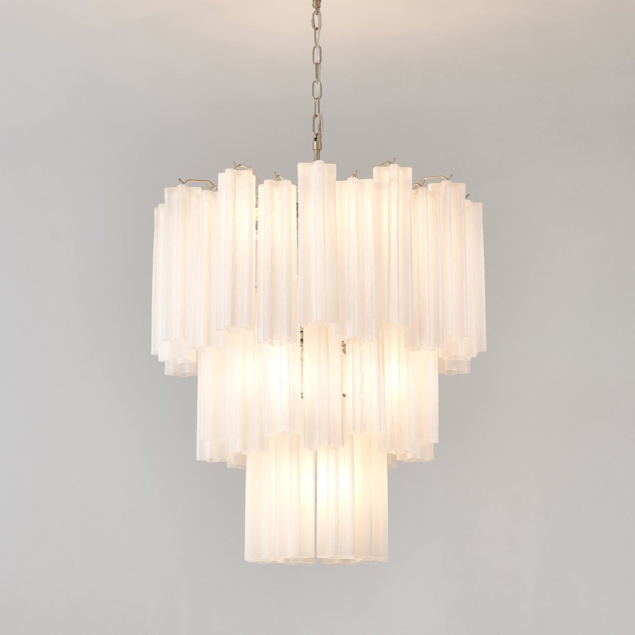 Aurora Chandelier Frosted Glass Tubes Layered Minimalist - Letslighting