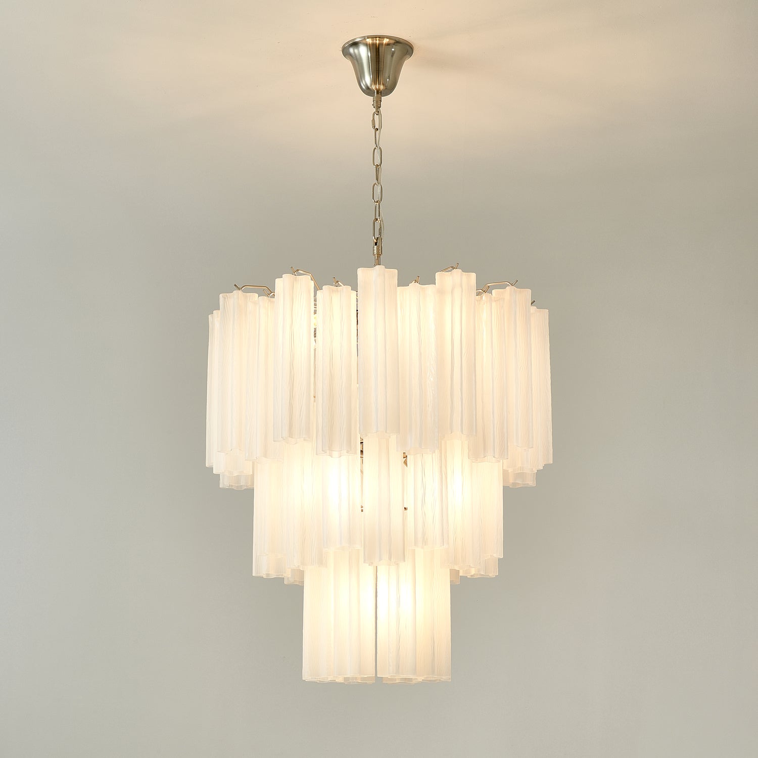 Aurora Chandelier Frosted Glass Tubes Layered Minimalist - Letslighting