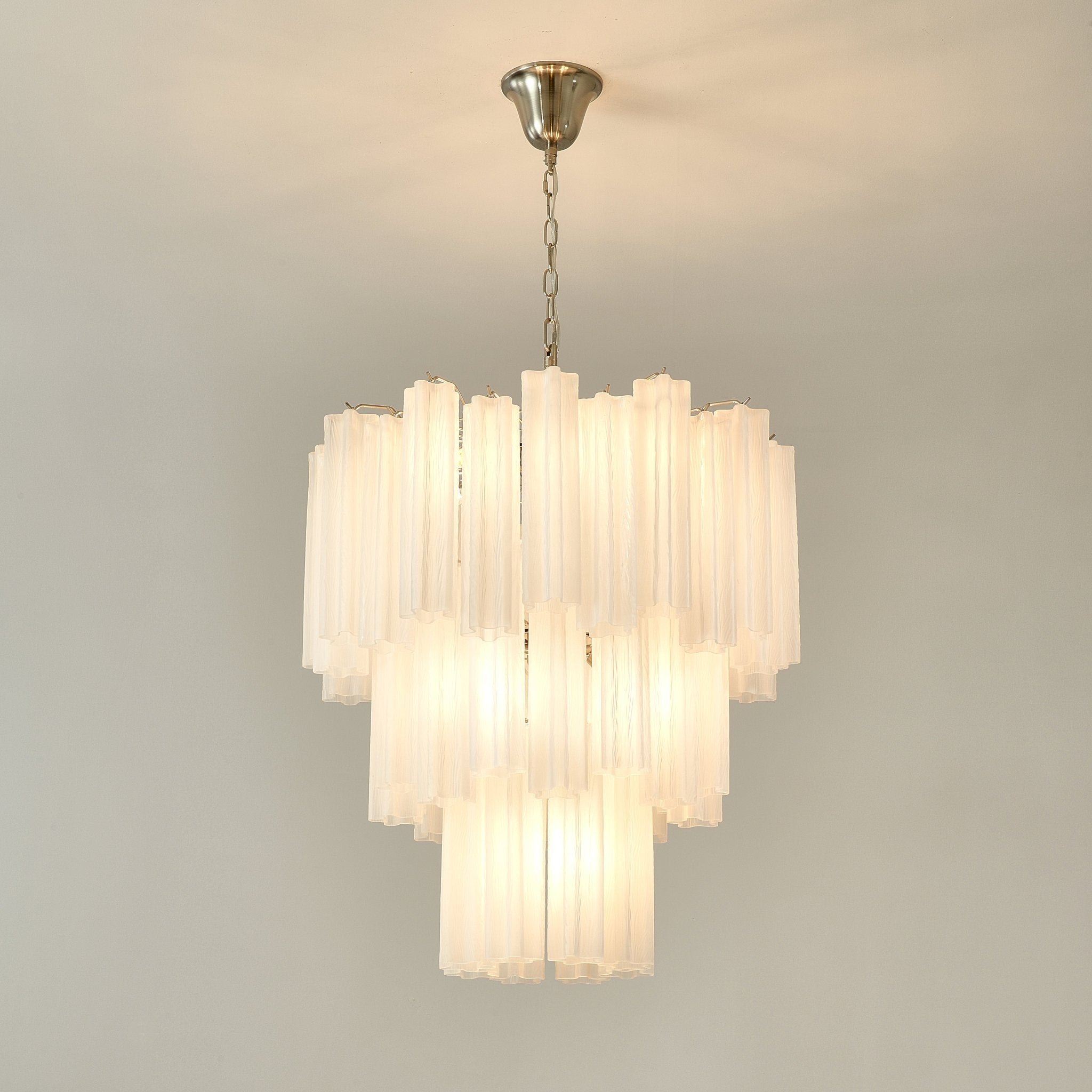 Aurora Chandelier Frosted Glass Tubes Layered Minimalist - Letslighting