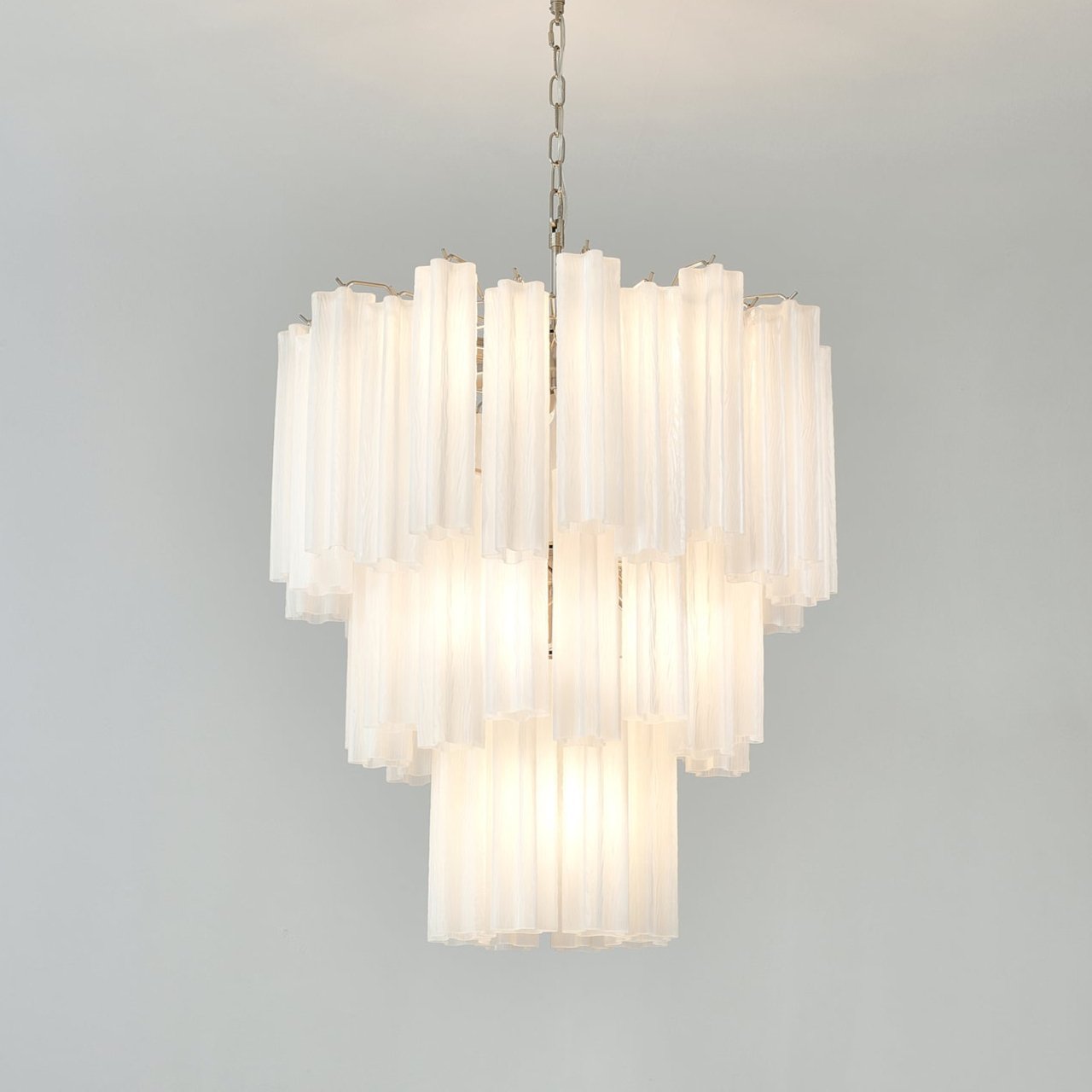 Aurora Chandelier Frosted Glass Tubes Layered Minimalist - Letslighting