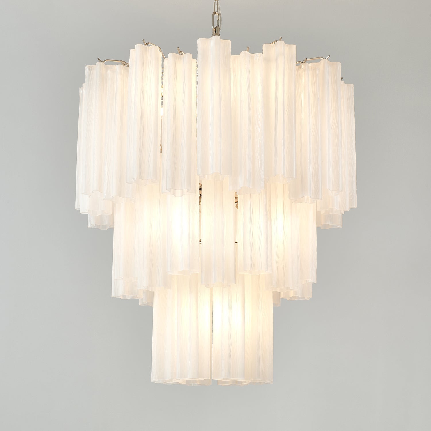 Aurora Chandelier Frosted Glass Tubes Layered Minimalist - Letslighting