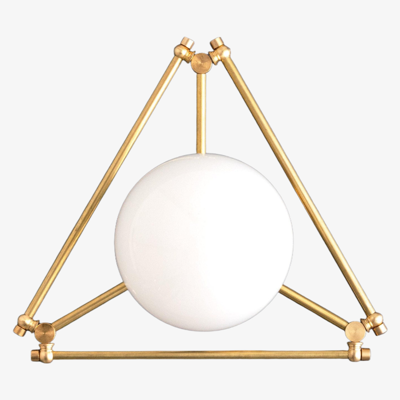 Pearl Geometric Brass Flush Mount Ceiling Light