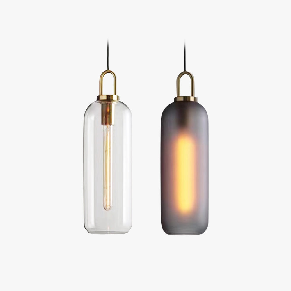 Valentina Clear& Glass Cylinder Pendant Light, 2 Color