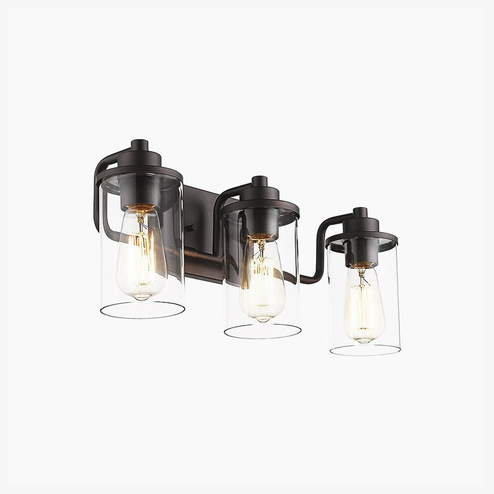Silva Industrial Metal Glass Wall Lamp Bathroom Vanity