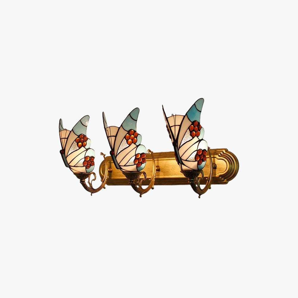 Arisha Artistic Butterfly Metal Glass Lamps Wall Multi-Color Light