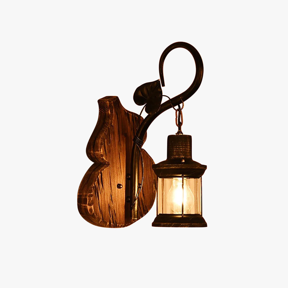 Epoch Wall Lamp Cucurbits/Candle Vintage, Wood/Metal, Bedroom