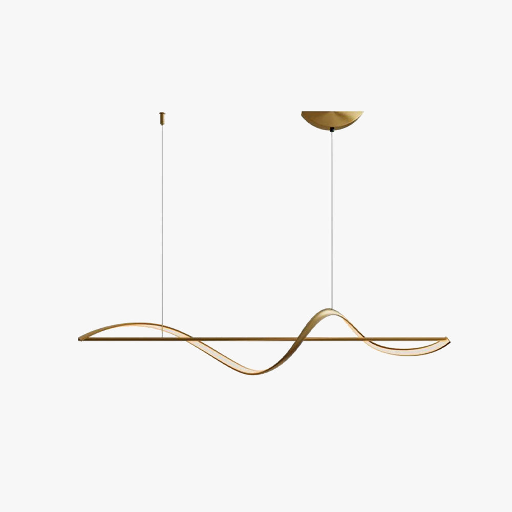 Louise Pendant Light Wave Minimalist Designer Metal Brass Art Gallery