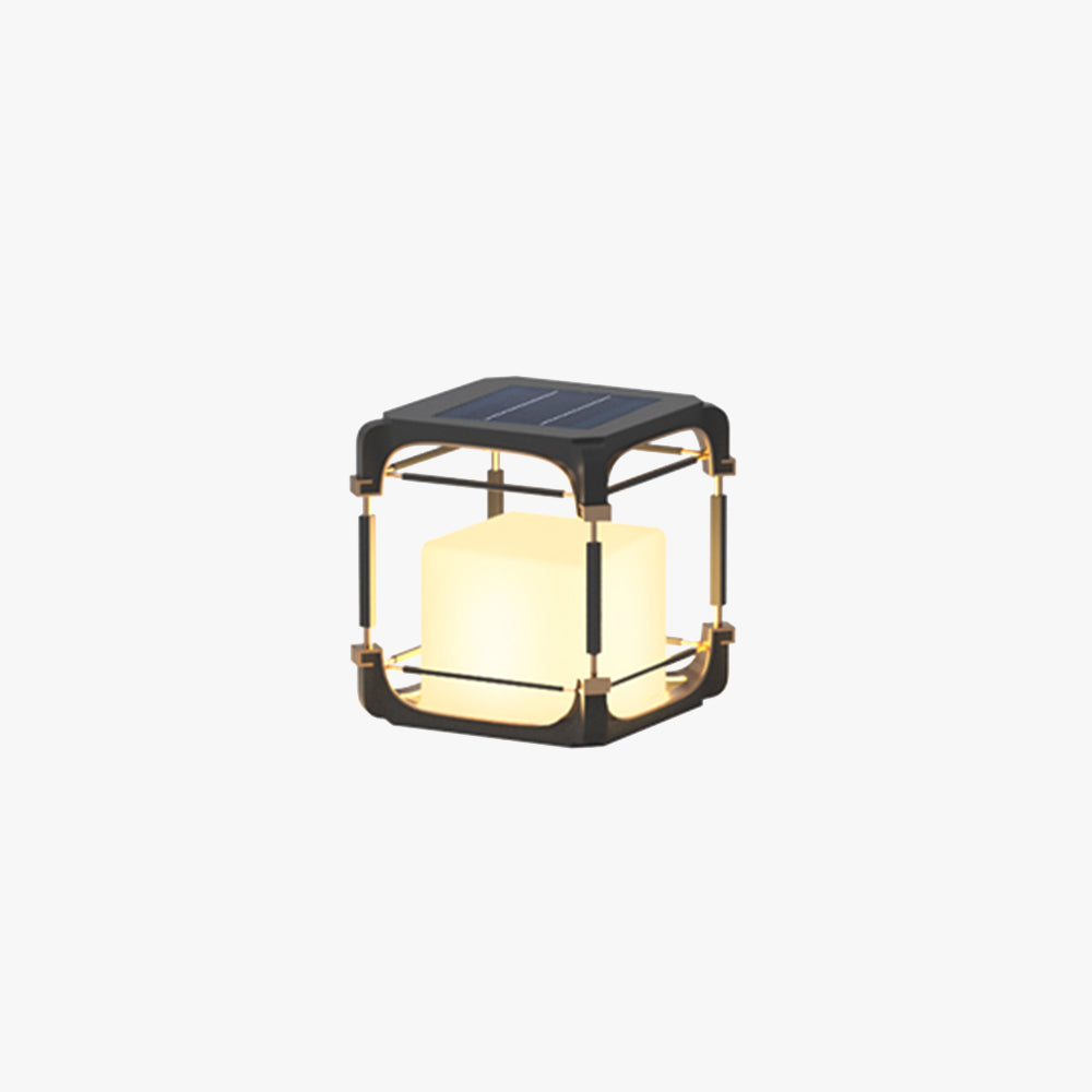Ray Simple Cube Cuboid Outdoor Floor Lamp Hardwired Solar