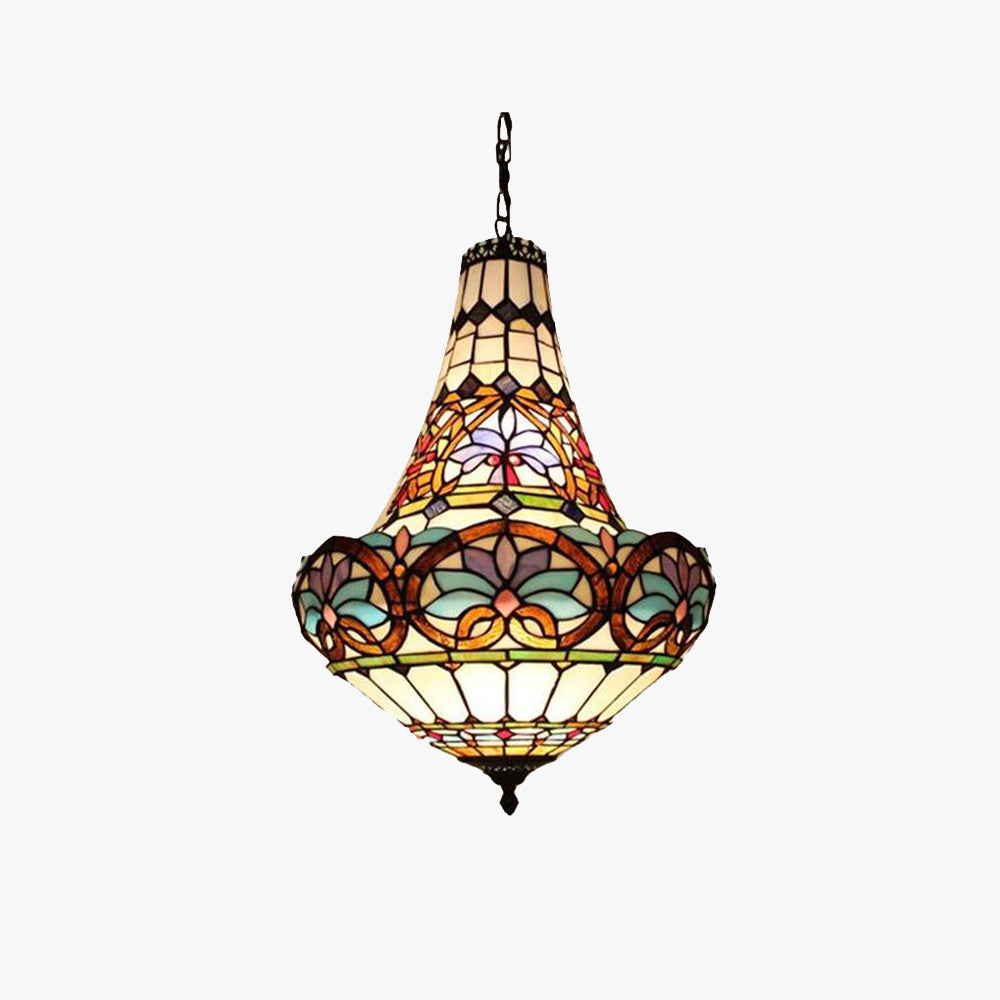 Tiffany Vintage Vase Stained Glass Colorful Pendant Light, Kitchen Island